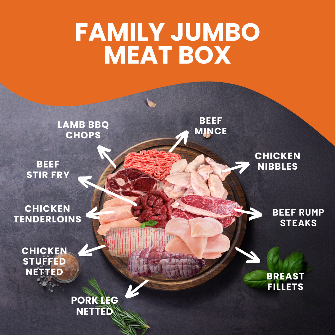 Family Jumbo Meat Box (7.5kg+) - Premium NZ Chicken, Beef, Lamb, Pork