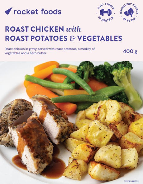 Roast Chicken with Roast Potatoes & Vegetables (Frozen) - 400g Ready Meal