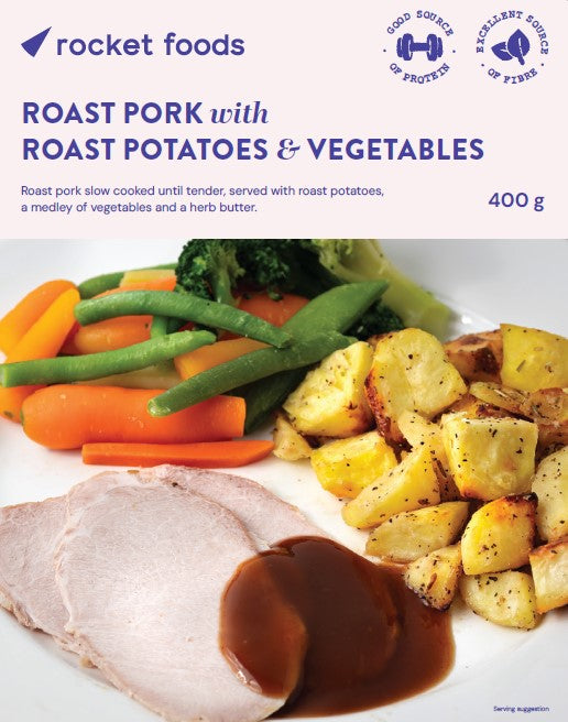 Roast Pork with Roast Potatoes & Vegetables (Frozen) - 400g Ready Meal