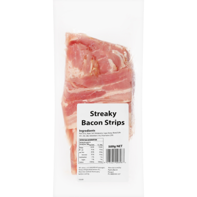Huttons Streaky Bacon Strips 500g