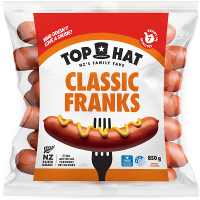 Top Hat Classic Frankfurters - 850g