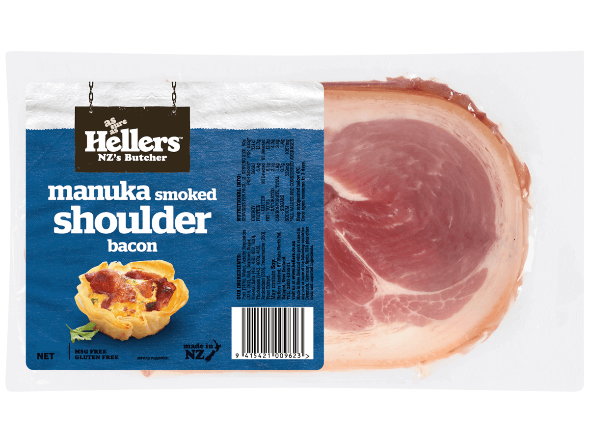 HELLERS MANUKA SMOKED SHOULDER BACON TWIN PACK